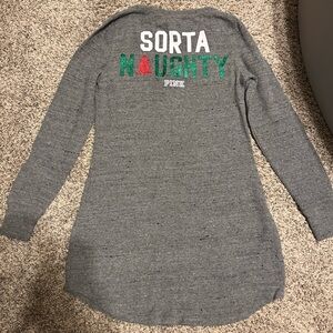 Victoria's Secret PINK Gray Sorta Naughty night gown